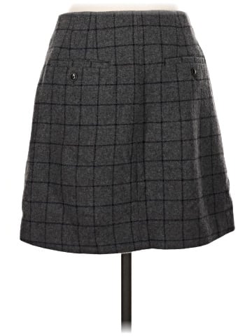 Madewell Wool Button-Front Mini Skirt in Windowpane (view 2)