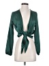 Assorted Brands 100% Polyester Green Long Sleeve Blouse Size P (estimated, petite) - photo 1