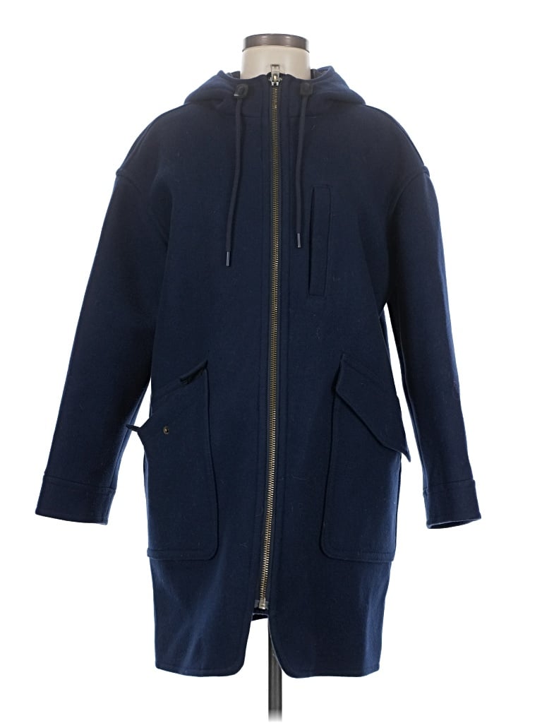 Pre-owned Madewell Wool Coat In Blue
