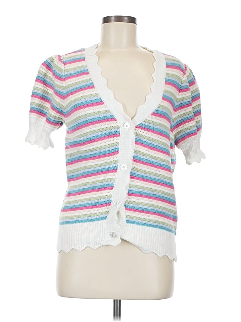 Pre-owned Design 365 Cardigan Sweater In White