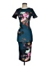 ASOS Graphic Teal Cocktail Dress Size 2 - photo 1