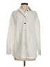 Zara Stripes Ivory Long Sleeve Button-Down Shirt Size S - photo 1