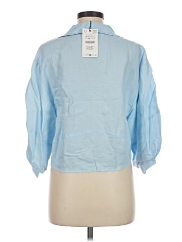 Zara 3/4 Sleeve Button-Down Shirt (view 2)