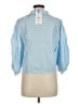 Zara Blue 3/4 Sleeve Button-Down Shirt Size M - photo 2