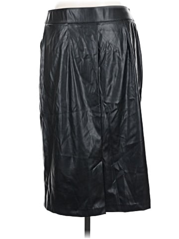 SOHO Apparel Ltd Faux Leather Skirt (view 2)