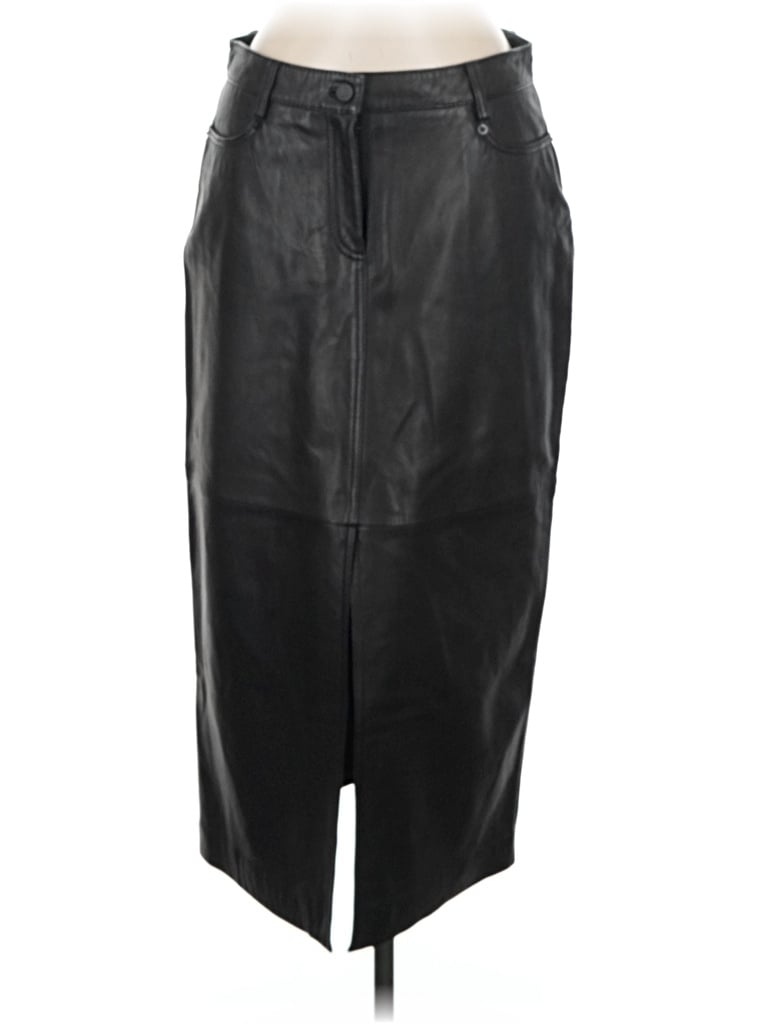 Pre-owned Mng Faux Leather Skirt In Black