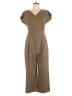 OAK + FORT Plaid Brown Jumpsuit Size L - photo 1