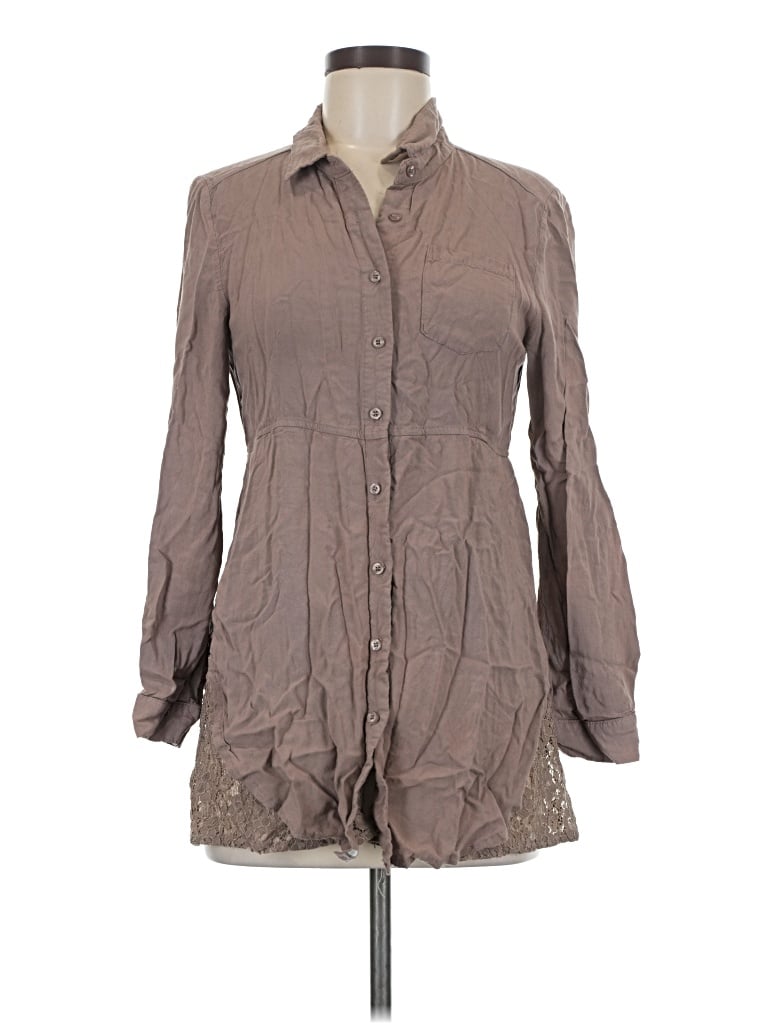 Pre-owned Umgee Long Sleeve Button Down Shirt In Brown