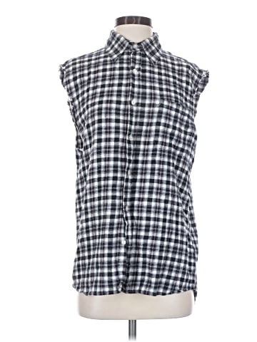 Aqua Sleeveless Button-Down Shirt (view 1)