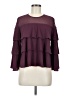 Ella Moss 100% Polyester Burgundy Long Sleeve Blouse Size M - photo 1