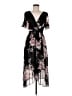 DKNY 100% Polyester Floral Black Cocktail Dress Size 8 - photo 1