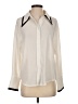 MNG Color Block Ivory Long Sleeve Blouse Size 4 - photo 1