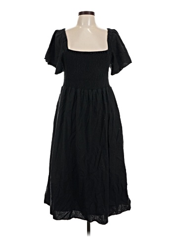 Madewell Linen-Blend Lucie Smocked Midi Dress (view 1)