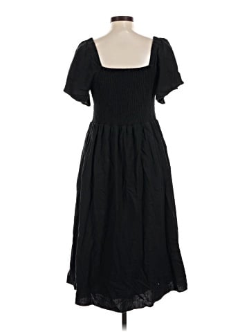 Madewell Linen-Blend Lucie Smocked Midi Dress (view 2)
