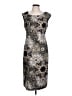 Connected Apparel Graphic Silver Cocktail Dress Size 12 - photo 1