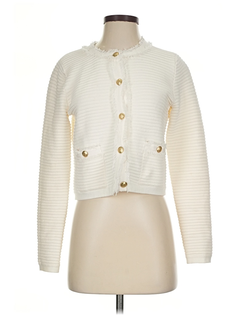 Pre-owned Jcrew Cardigan Sweater In Ivory