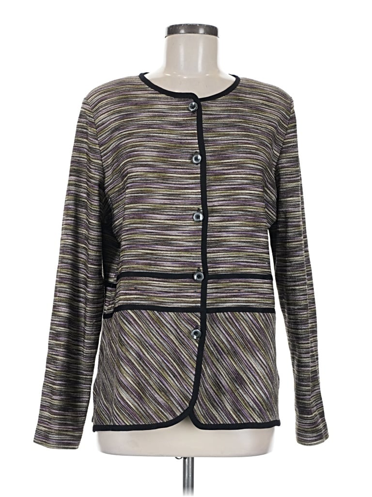 Pre-owned Misook Cardigan Sweater In Gray