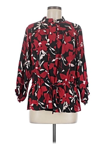 AK Anne Klein 3/4 Sleeve Silk Top (view 1)