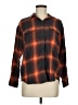 Old Navy Plaid Orange 3/4 Sleeve Button-Down Shirt Size M - photo 1