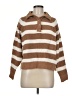No Comment 100% Polyester Stripes Brown Pullover Sweater Size M - photo 1