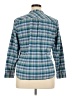 L.L.Bean Plaid Teal 3/4 Sleeve Button-Down Shirt Size XL - photo 2