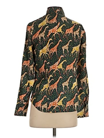 J.Crew Collection Long Sleeve Silk Top (view 2)