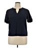 MICHAEL Michael Kors Blue Short Sleeve Blouse Size XL - photo 1