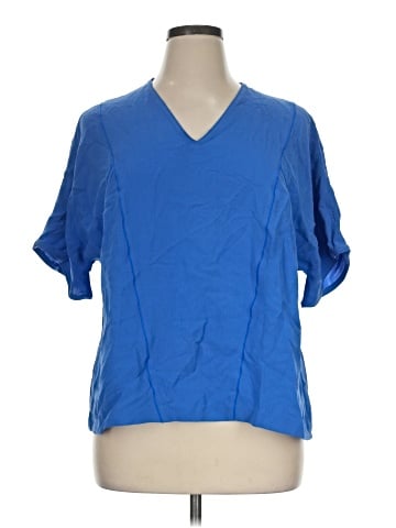 Lafayette 148 New York Short Sleeve Silk Top (view 1)