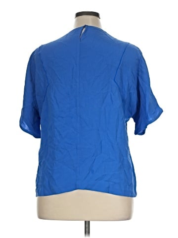 Lafayette 148 New York Short Sleeve Silk Top (view 2)