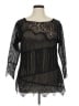 Lane Bryant 100% Polyester Black 3/4 Sleeve Top Size 14 - 16 Plus - photo 1