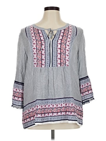 Christopher & Banks 3/4 Sleeve Blouse (view 1)