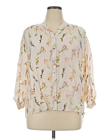Rose + Olive 3/4 Sleeve Blouse (view 1)