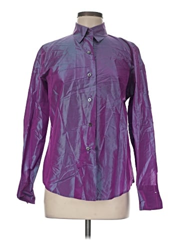 Linda Allard Ellen Tracy Long Sleeve Silk Top (view 1)