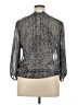 Cache 100% Polyester Silver 3/4 Sleeve Blouse Size XL - photo 2