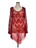 Calypso St. Barth 100% Viscose Red Poncho Size Lg (2) - photo 1
