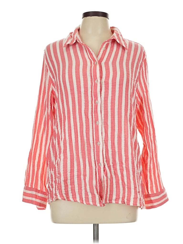 Pre-owned Universal Thread 3/4 Sleeve Button Down Shirt In Red