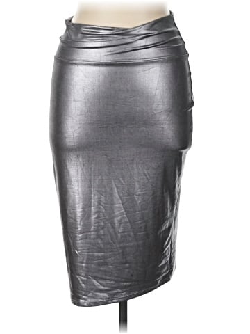 Rainbow Faux Leather Skirt (view 1)