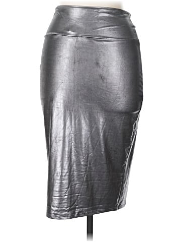 Rainbow Faux Leather Skirt (view 2)
