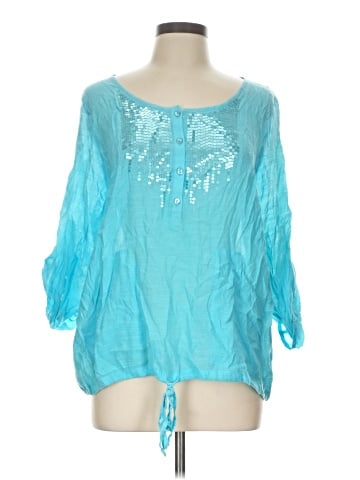 Christopher & Banks 3/4 Sleeve Blouse (view 1)