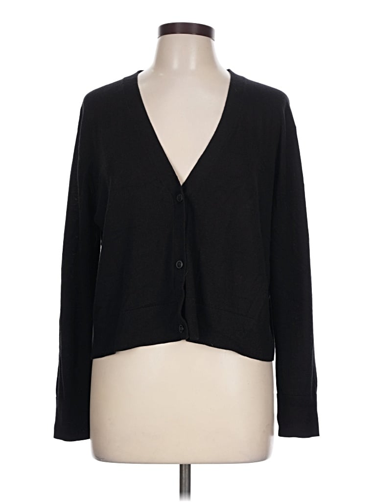 Pre-owned Halogen Cardigan Sweater In Black