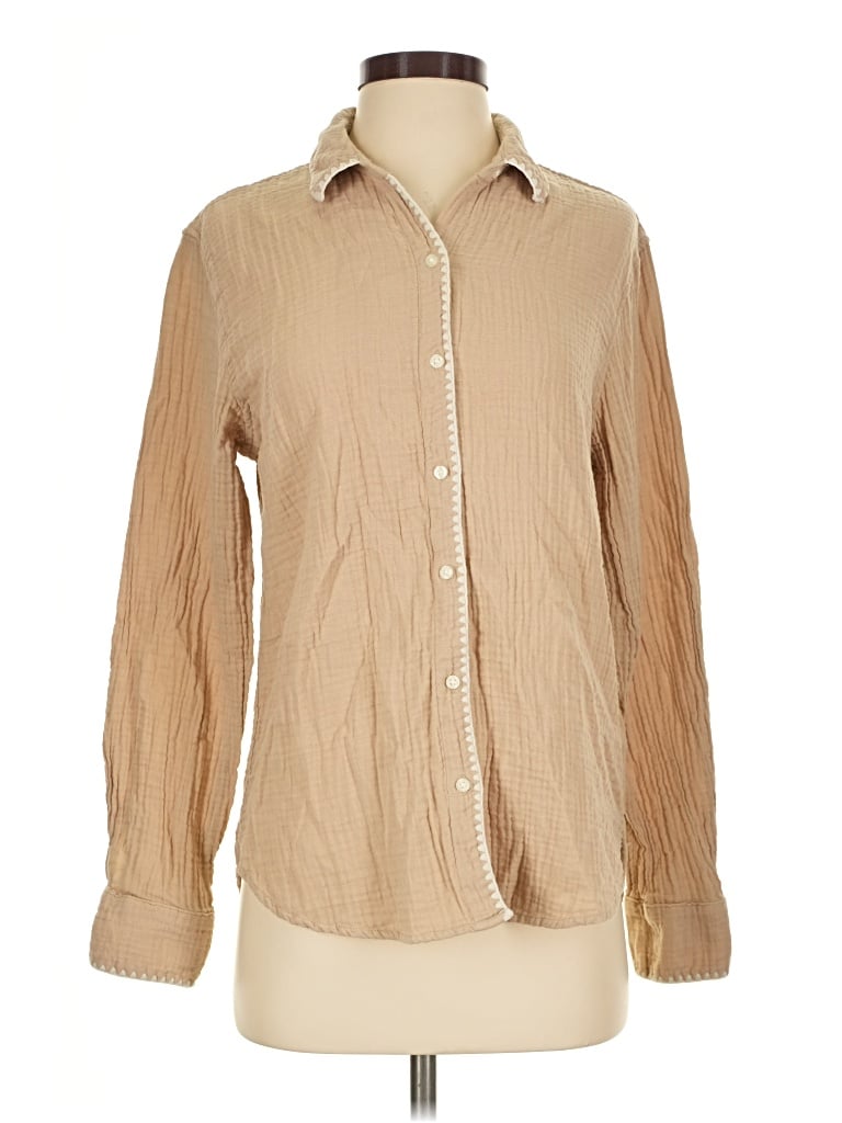 Pre-owned Universal Thread Long Sleeve Blouse In Tan