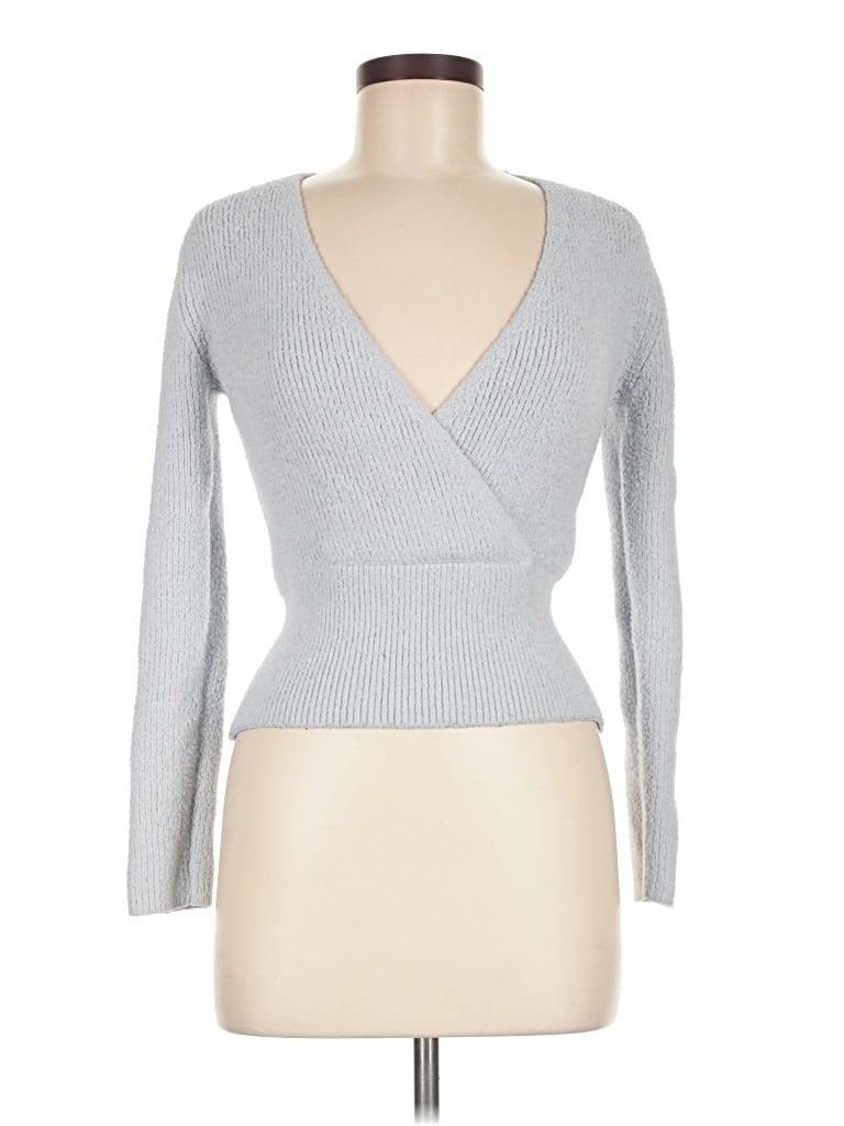Pre-owned Pink Rose Cardigan Sweater In Silver