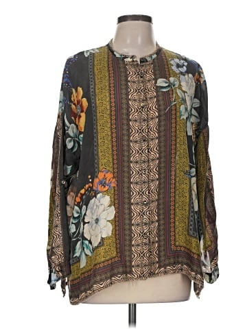 Johnny Was Long Sleeve Silk Top (view 1)
