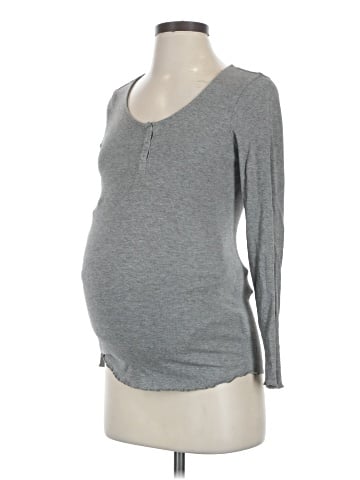 Mama Maternity Long Sleeve Henley (view 1)