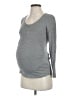 Mama Maternity Gray Long Sleeve Henley Size S - photo 1