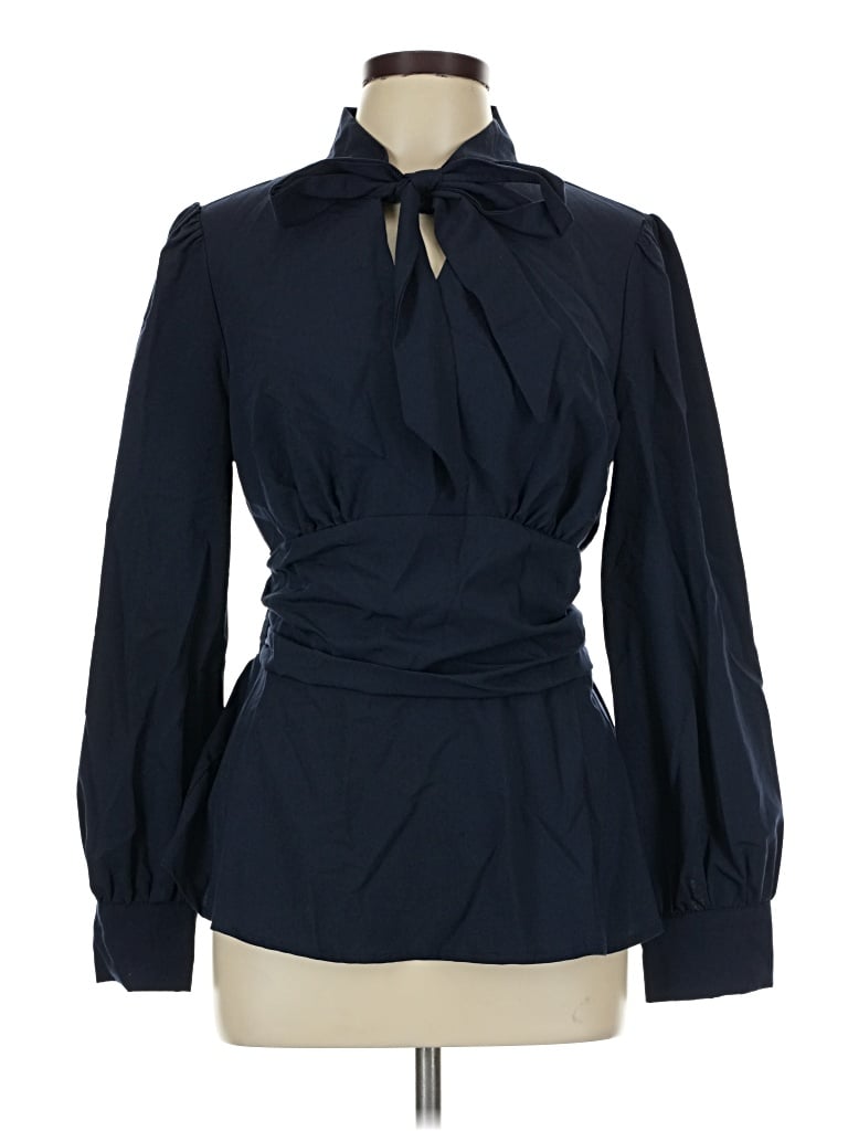 Pre-owned Grace Karin Long Sleeve Blouse In Blue