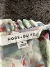 Rose + Olive 100% Polyester Floral Blue Short Sleeve Blouse Size M - photo 7
