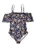 Pink Blush 100% Polyester Floral Blue One Piece Swimsuit Size Med Maternity - photo 1