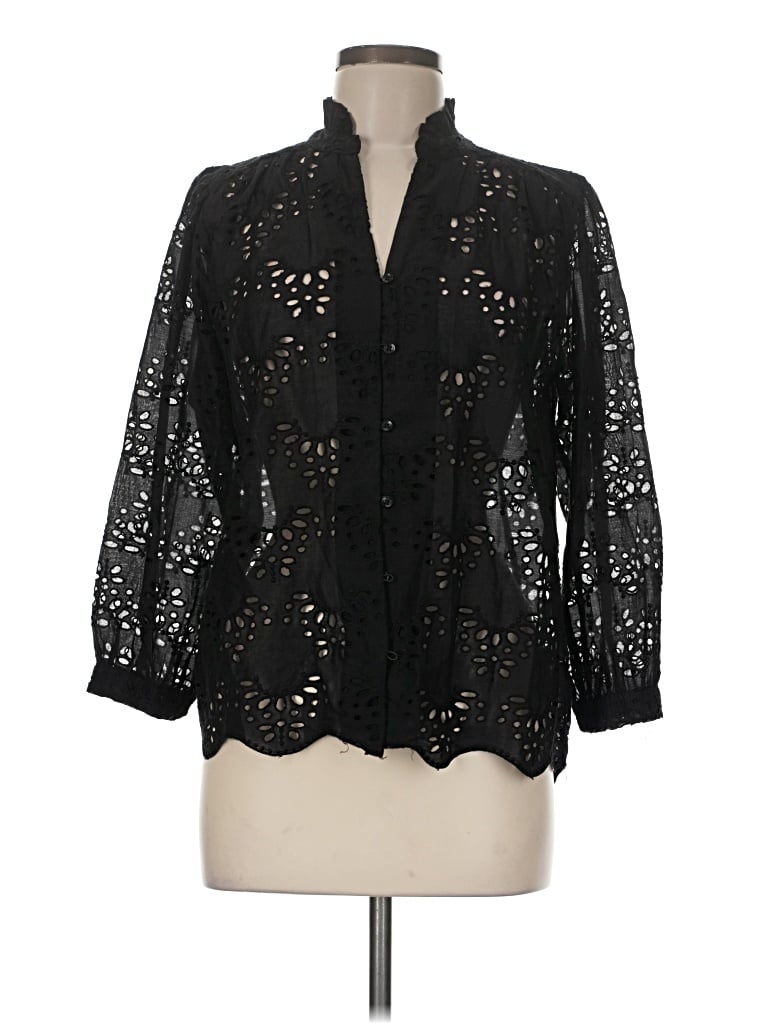 Pre-owned Catherine Malandrino Long Sleeve Blouse In Black