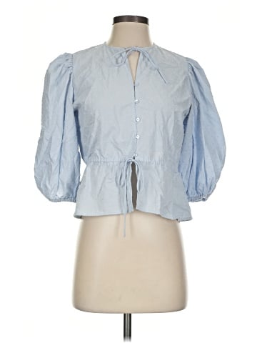 Divided by H&M 3/4 Sleeve Button-Down Shirt (view 1)
